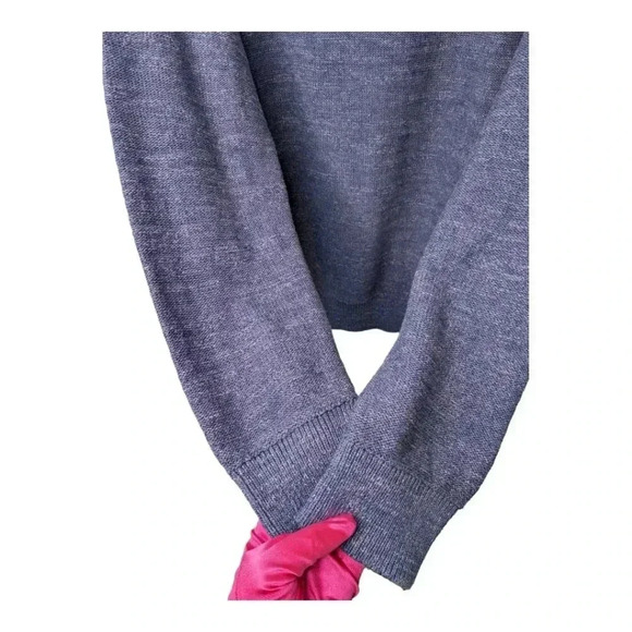 VTG L.L. Bean Mens 100% Organic Cotton Long Sleeve Blue Crewneck Sweater Size M - Picture 4 of 12